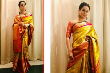  kangana ranauty golden saree cost- India TV Hindi