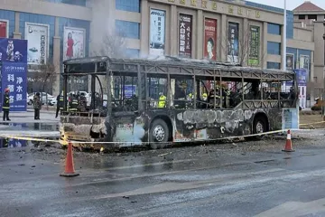<p>Chaina Bus Fire</p>- India TV Hindi