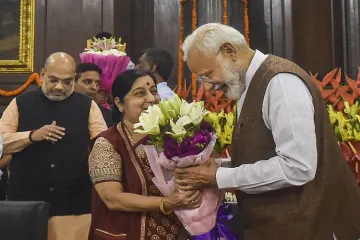 <p>Prime Minister Narendra Modi and Sushma Swaraj (File...- India TV Hindi