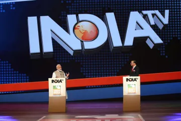 <p>PM Modi on India TV with Rajat Sharma</p>- India TV Hindi