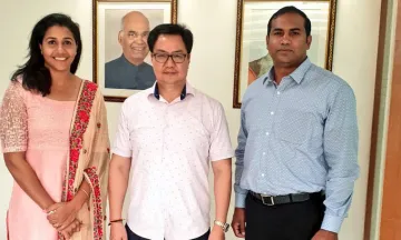 Anju Boby George With Kiren Rijiju- India TV Hindi