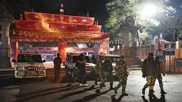 Police personnel inspect the premises of Mahabodhi Temple | PTI File Photo- India TV Hindi