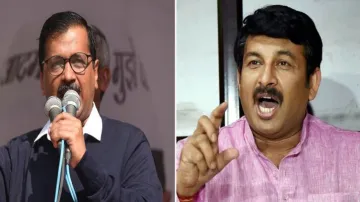 <p>Arvind Kejriwal and Manoj Tiwari</p>- India TV Hindi