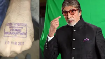 home quarantine' seal on Amitabh Bachchan hand, अमिताभ बच्चन,होम क्वॉरेंटाइन, कोरोना वायरस- India TV Hindi