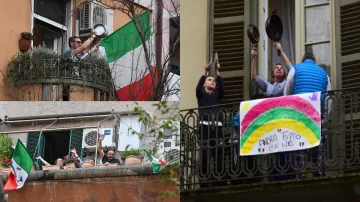italians in their homes balcony singing and fighting against coronavirus.- India TV Hindi
