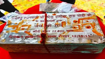 <p>This is 22 kg Silver Brick for Ram Mandir Bhumi Pujan</p>- India TV Hindi