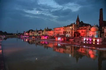 Several parts of Ayodhya illuminated, ahead of foundation stone laying ceremony of Ram Mandir- India TV Hindi