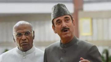 Congress leader Ghulam Nabi Azad with Mallikarjun Kharge- India TV Hindi