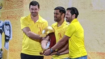  Chennai Super Kings Camp 'Super Duper Awards' MS Dhoni DJ Bravo Shane Watson- India TV Hindi