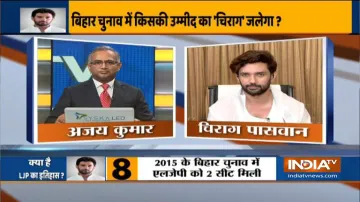 <p>LJP president Chirag Paswan on India TV</p>- India TV Hindi