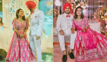 पति रोहनप्रीत सिंह के साथ स्टनिंग अवतार में नजर आईं नेहा कक्कड़, पिंक कलर के लंहगे में दिखीं खूबसूरत- India TV Hindi