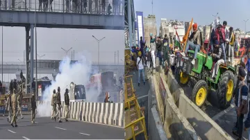 Tractor Rally Police use tear gas Tractor Rally: किसानों की ट्रैक्टर रैली में बवाल, पुलिस को दागने प- India TV Hindi