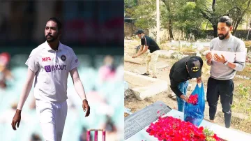 Mohammed Siraj arrives directly from Airport Cemetery , offering flowers and tribute to father- India TV Hindi