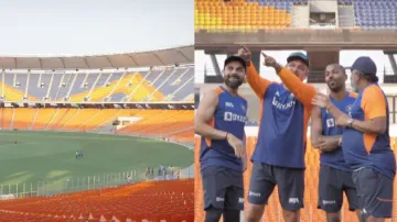 Motera Stadium Indian players Happy Faces after watching, Hardik-Pujara said this- India TV Hindi