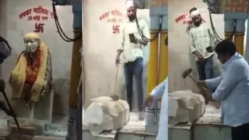 sai baba idol removed from delhi temple video goes viral दिल्ली में तोड़ी गई साईं की मूर्ति? क्या है- India TV Hindi
