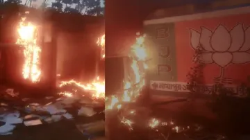 बंगाल में ममता बनर्जी की जीत के बाद भड़की हिंसा, BJP के आरामबाग दफ्तर में लगाई आग- India TV Hindi