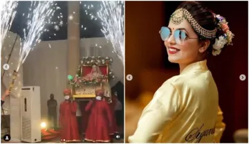 sugandha mishra grand entry wedding ceremony - India TV Hindi