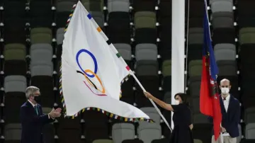 Olympic flag arrives in Paris for 2024 Games- India TV Hindi