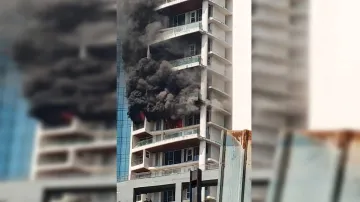 VIDEO: मुम्बई के परेल इलाके की 60 मंजिला इमारत में लगी आग, जान बचाने के लिए कूदा शख्स- India TV Hindi