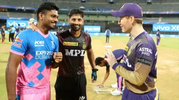 KKR vs RR LIVE TOSS Update eoin morgan sanju samson toss history Sharjah pitch report KKR vs RR prob- India TV Hindi