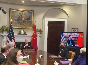 America China online meeting joe biden xi jingping latest news विवादों के बीच ऑनलाइन बैठक में आमने-स- India TV Hindi