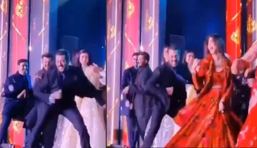 Salman Khan shilpa shetty and Anil Kapoor dance to Jumme Ki Raat song at Praful Patel's son wedding - India TV Hindi