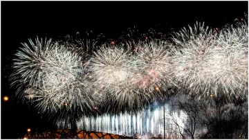 Fireworks explode over the Birds Nest stadium during the closing ceremony of the Beijing 2022- India TV Hindi