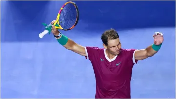 Rafael Nadal of Spain celebrates after defeating Denis Kudla - India TV Hindi