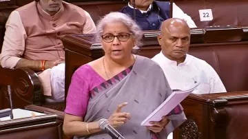 Finance Minister Nirmala Sitharaman speaks in the Rajya Sabha during the second part of Budget Sessi- India TV Paisa