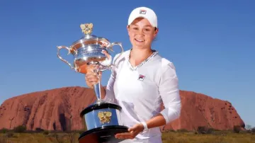 Ashleigh Barty poses with the Daphne Akhurst Memorial Cup (File)- India TV Hindi