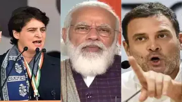 Priyanka Gandhi, Narendra Modi and Rahul Gandhi- India TV Hindi