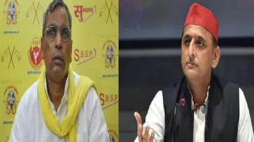 SBSP chief Om Prakash Rajbhar and Samajwadi Party President Akhilesh Yadav(File Photo)- India TV Hindi