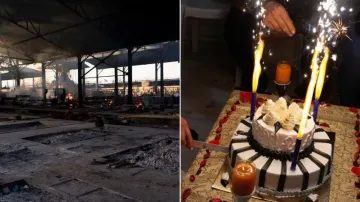 cake cutting in crematorium- India TV Hindi