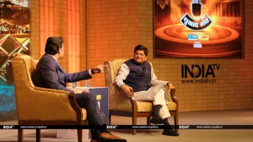 इंडिया टीवी के कार्यक्रम 'चुनाव मंच' के दौरान केंद्रीय मंत्री पीयूष गोयल - India TV Hindi