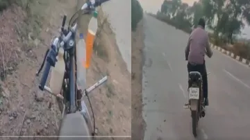 जुगाड़ से बनी हुई बाइक।- India TV Hindi