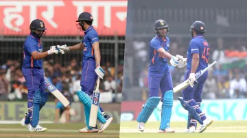 Rohit Sharma and Shubman Gill congratulate each other after...- India TV Hindi