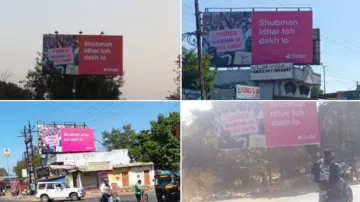 नागपुर में जगह-जगह पर लगे शुभमन गिल के पोस्टर्स।- India TV Hindi