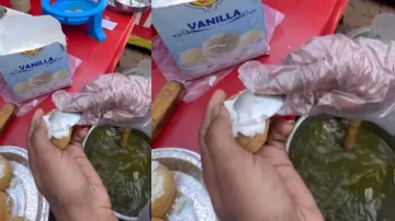 Viral video of putting ice cream in pani puri- India TV Hindi