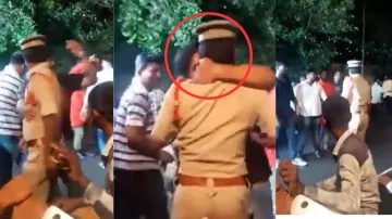 kissed the police viral video- India TV Hindi