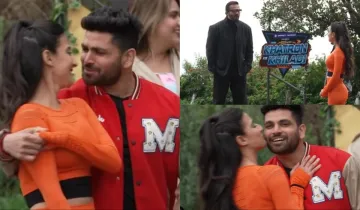 khatron ke khiladi 13 soundous moufakir kiss Shiv Thakare in front of Rohit Shetty KKK13- India TV Hindi