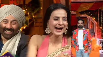gadar 2 Sunny Deol Ameesha Patel make fun of Kapil Sharma in The Kapil Sharma Show video make you la- India TV Hindi