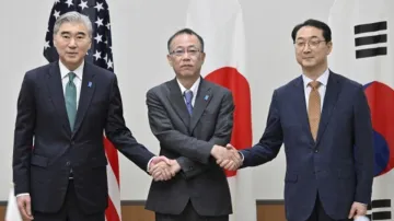 जापान, अमेरिका और दक्षिण कोरिया के नेता (फाइल)- India TV Hindi