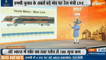 INDIA TV चुनाव मंच कार्यक्रम में रविवार को वंदे भारत ट्रेन को लेकर जानकारी देते रेल मंत्री अश्विनी व- India TV Paisa