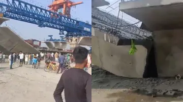 बिहार में पुल का हिस्सा गिरा।- India TV Hindi