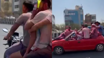 ट्रैफिक के नियम तोड़ते हुए लोग- India TV Hindi