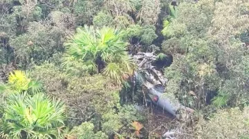 Wreckage of a Cambodian military helicopter that went missing more than two weeks ago- India TV Hindi