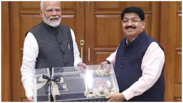 Rajya Sabha MP Parimal Nathwani met PM Narendra Modi presented him the book Call of the Gir- India TV Hindi