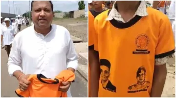 Congress leaders snatched T-shirts from school children on which Veer Savarkars picture was printed - India TV Hindi