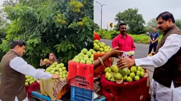 सड़क पर महिला से अमरूद खरीदते दिखे मध्य प्रदेश के CM मोहन यादव- India TV Hindi