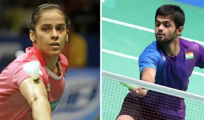 Saina Nehwal and Sai Praneeth | Photo: AP/PTI- India TV Hindi